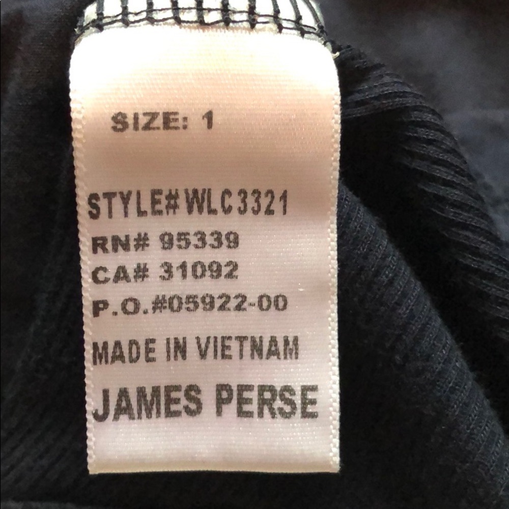 James Perse Navy Slub Side Panel Button Down Shirt - Picture 8 of 8